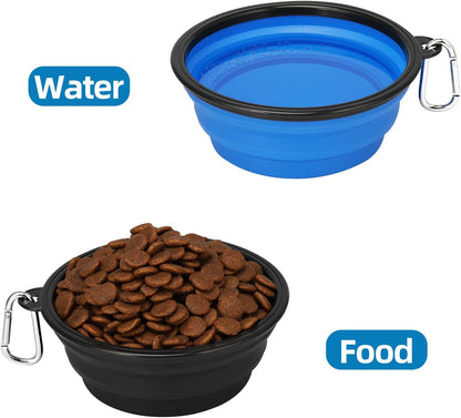 Large Collapsible Dog Bowls 2 Pack, 34Oz Foldable Dog Travel Bowl