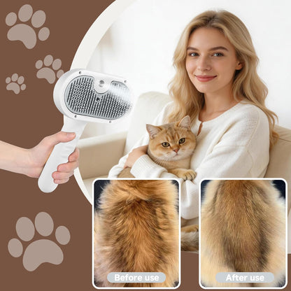 Pet Steam Brush for Dog, Cat Brushes for Indoor Cats - 1 Waterless Shampoo