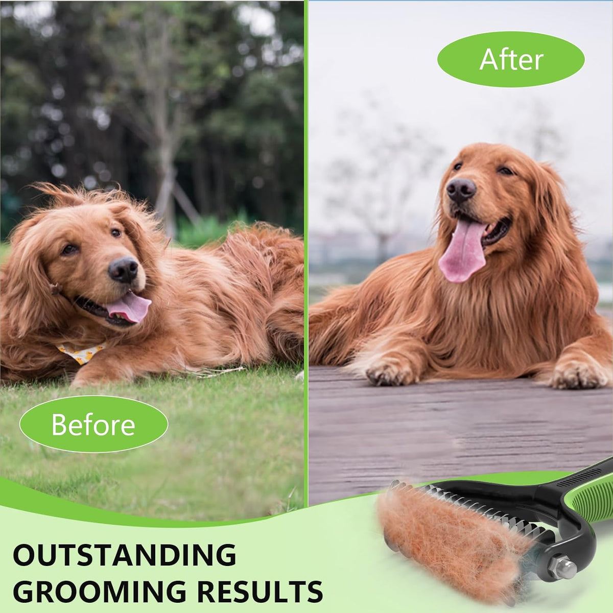 Deshedding Dog Brush, Deshedding Undercoat Rake for Dog&Cat
