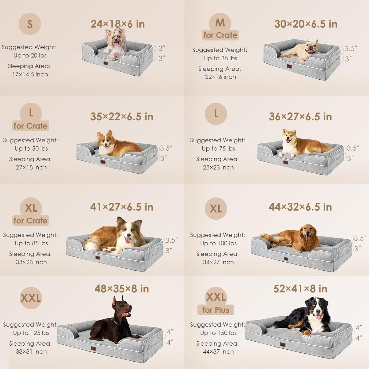 Orthopedic Extra Large Dog Bed, Waterproof Washable XL Pet Bed 44"