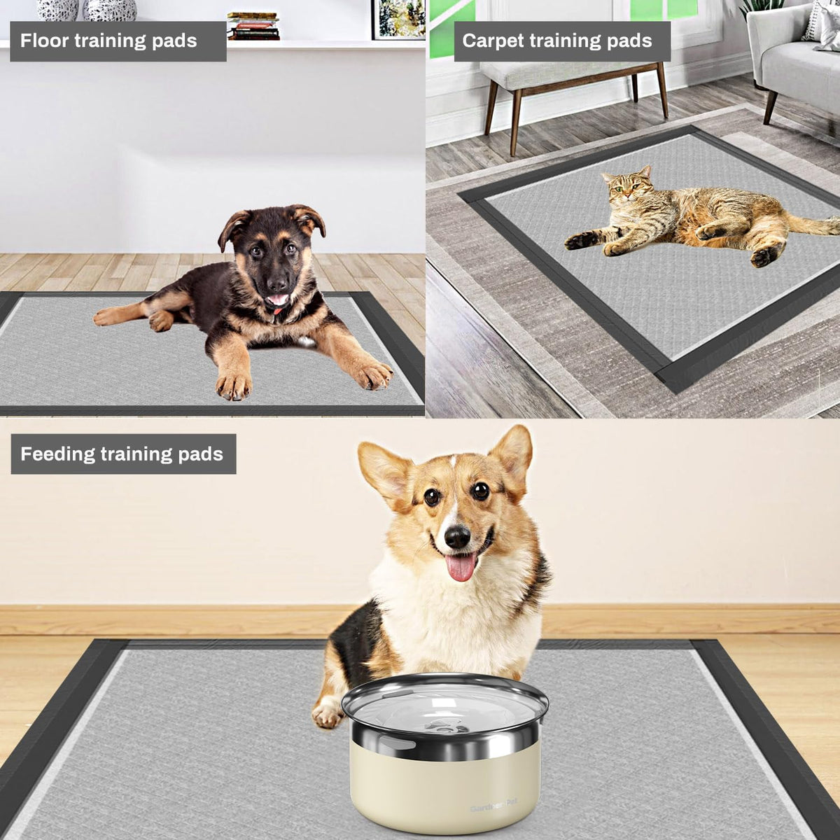 Charcoal Puppy Pads, XL 28"X34", All Edge-Wrapped, Odor-Control Thick Pad