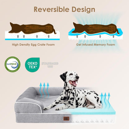 Orthopedic Extra Large Dog Bed, Waterproof Washable XL Pet Bed 44"