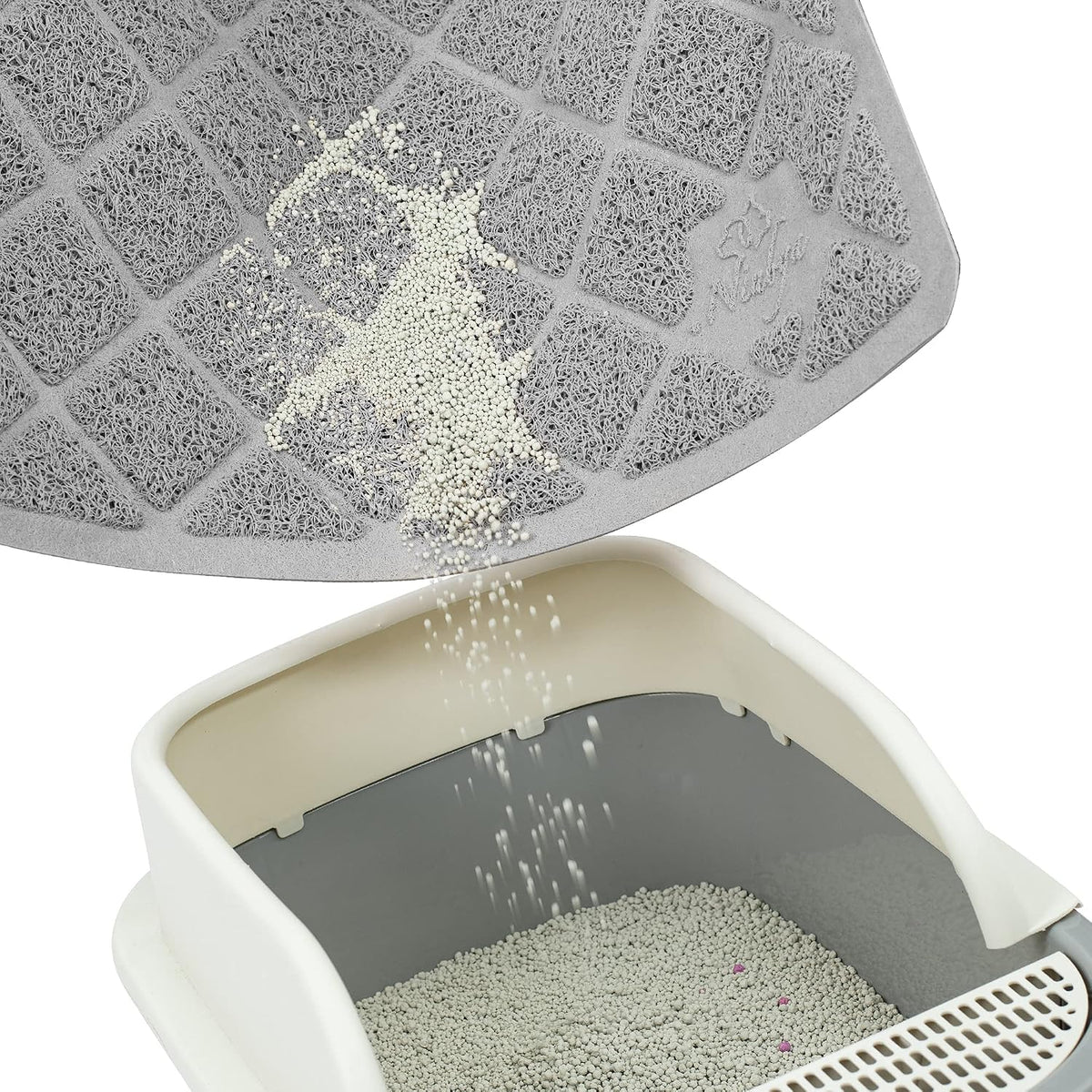 Premium Cat Litter Mat, Litter Box Mat with Non-Slip and Waterproof Backing, Litter Trapping Mat Soft on Kitty Paws and Easy to Clean, Cat Mat Traps Litter from Box