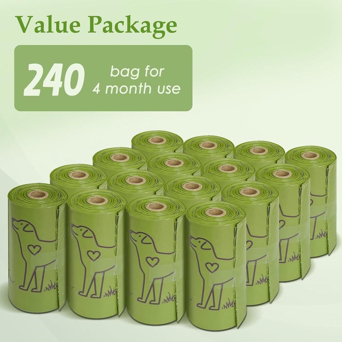 240 Count Lavender Scented 13” X 9” Dog Poop Bags Rolls