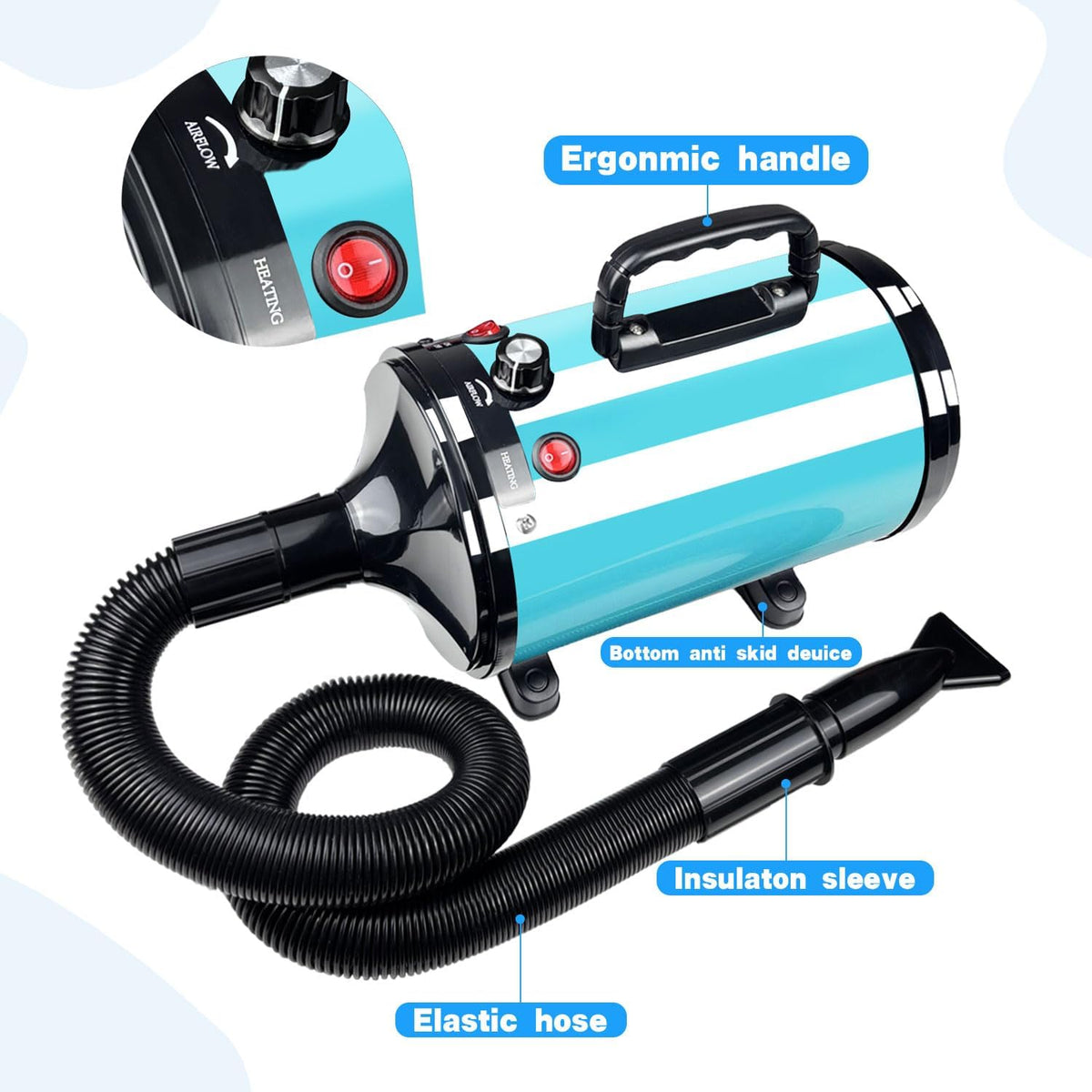 Dog Dryer High Velocity Professional Pet Grooming Dryer