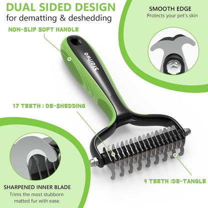 Deshedding Dog Brush, Deshedding Undercoat Rake for Dog&Cat