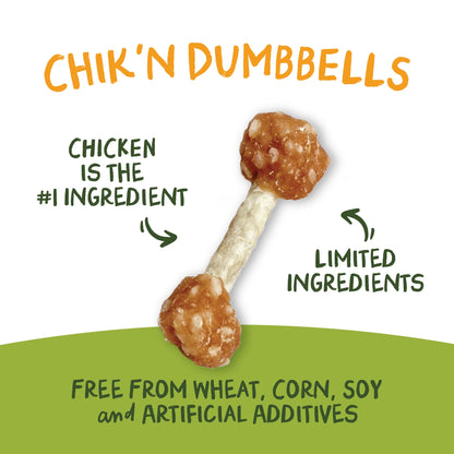 Chik 'N Rice Dumbells - Natural Dog Treats, Chicken, 1 Pound