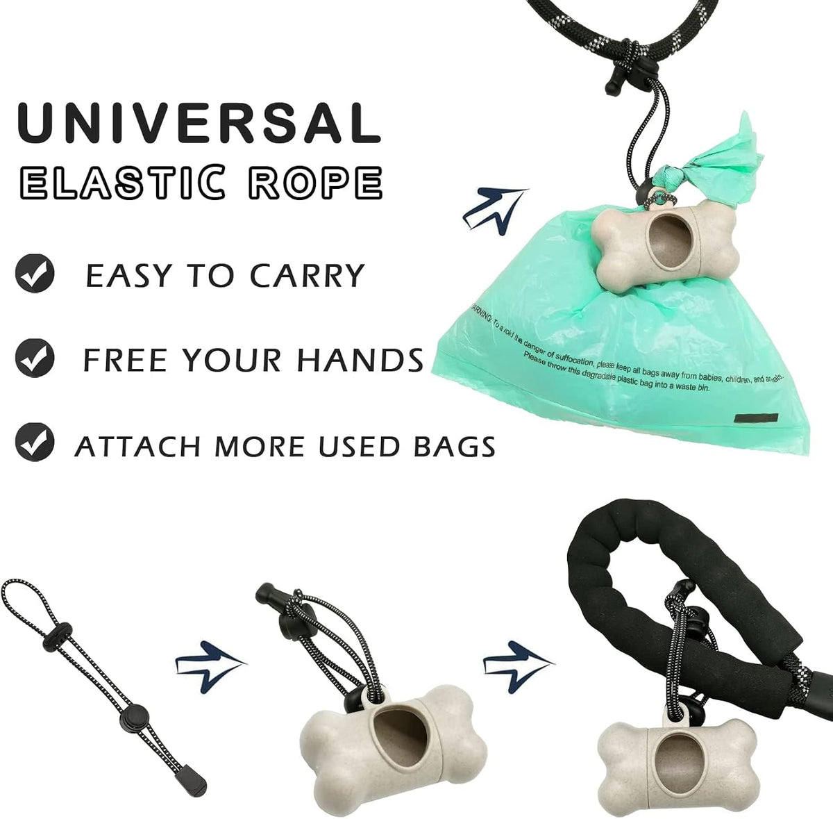 Bone-Shaped Dog Poop Bag Holder | Portable Waste Bag Dispenser