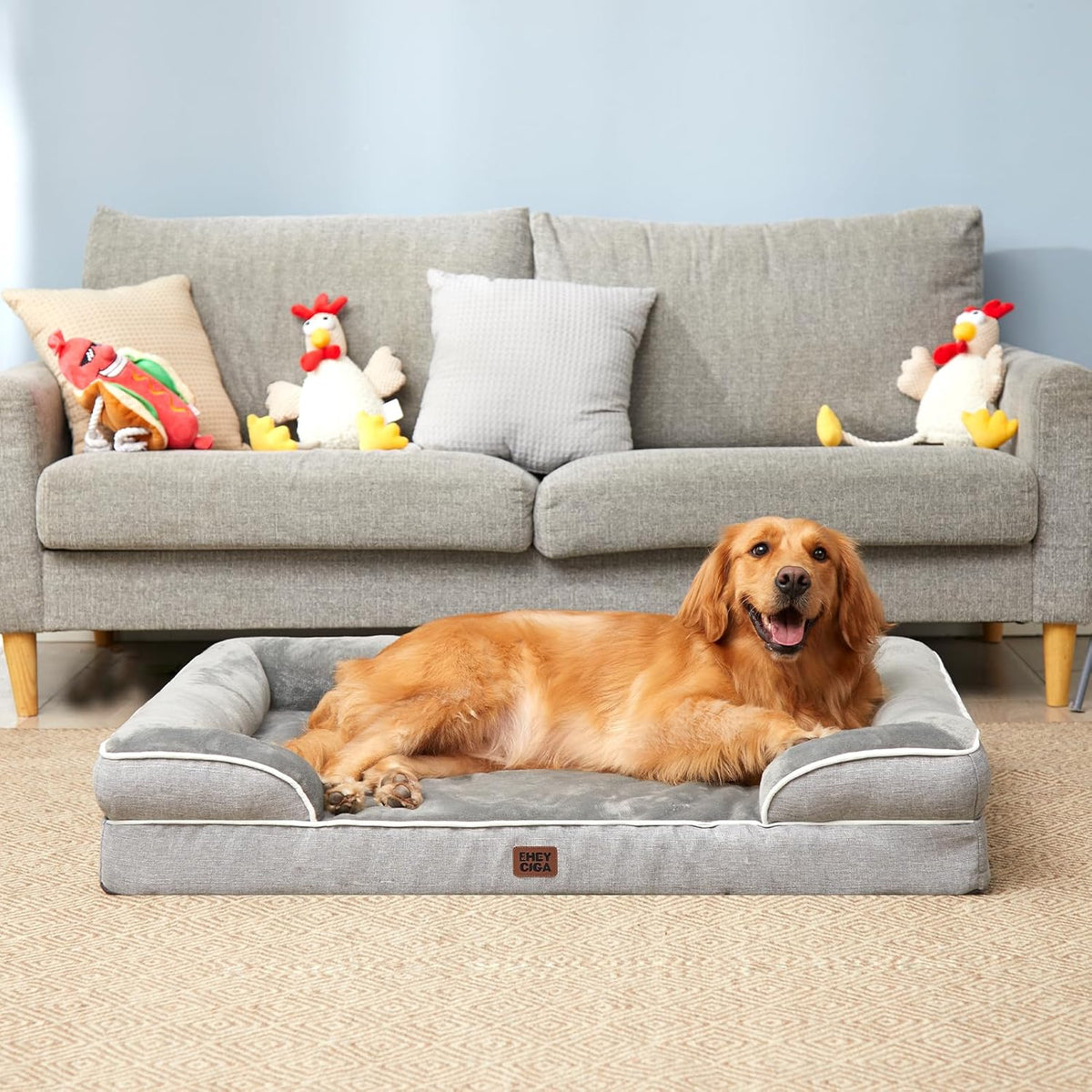 Orthopedic Extra Large Dog Bed, Waterproof Washable XL Pet Bed 44"