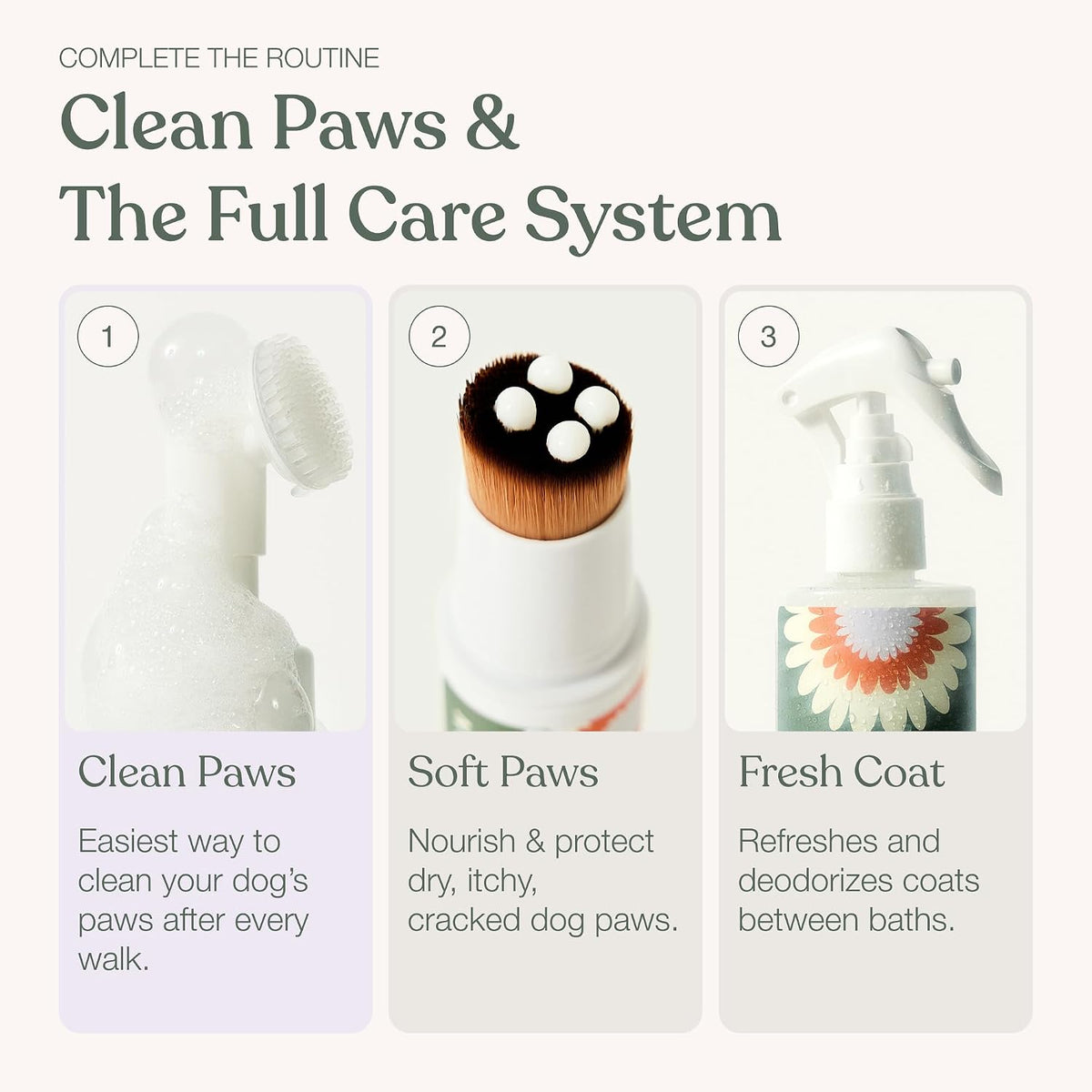 , Dog Paw Cleaner, Clean Paws, No Rinse Foam Cleaner with Brush