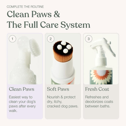 , Dog Paw Cleaner, Clean Paws, No Rinse Foam Cleaner with Brush