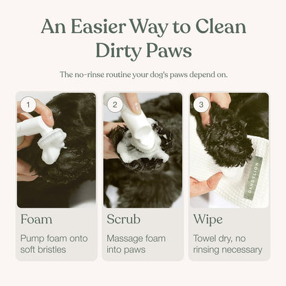 , Dog Paw Cleaner, Clean Paws, No Rinse Foam Cleaner with Brush