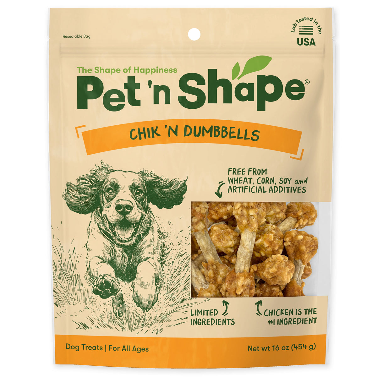 Chik 'N Rice Dumbells - Natural Dog Treats, Chicken, 1 Pound