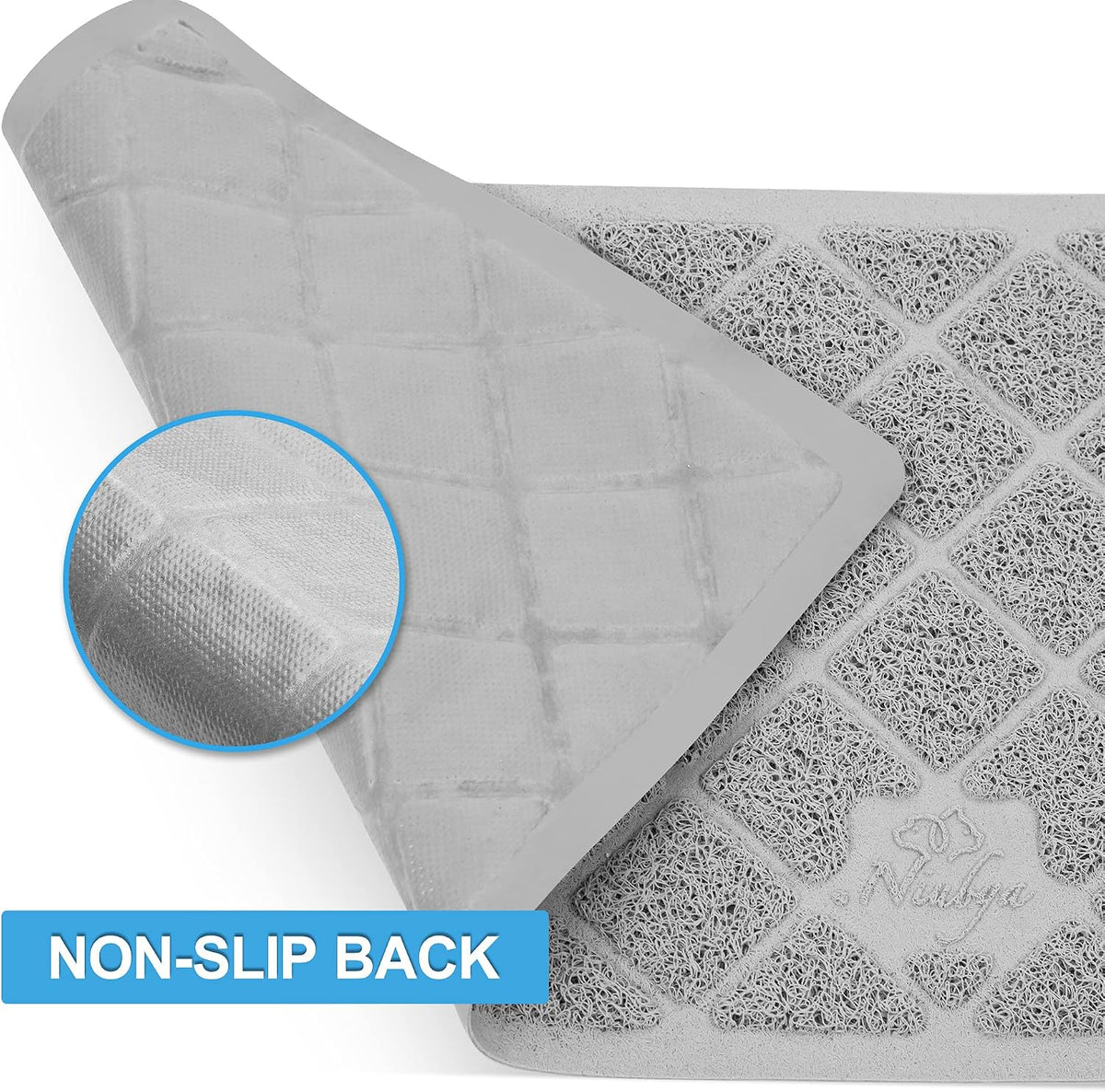 Premium Cat Litter Mat, Litter Box Mat with Non-Slip and Waterproof Backing, Litter Trapping Mat Soft on Kitty Paws and Easy to Clean, Cat Mat Traps Litter from Box