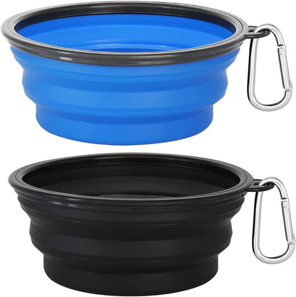 Large Collapsible Dog Bowls 2 Pack, 34Oz Foldable Dog Travel Bowl