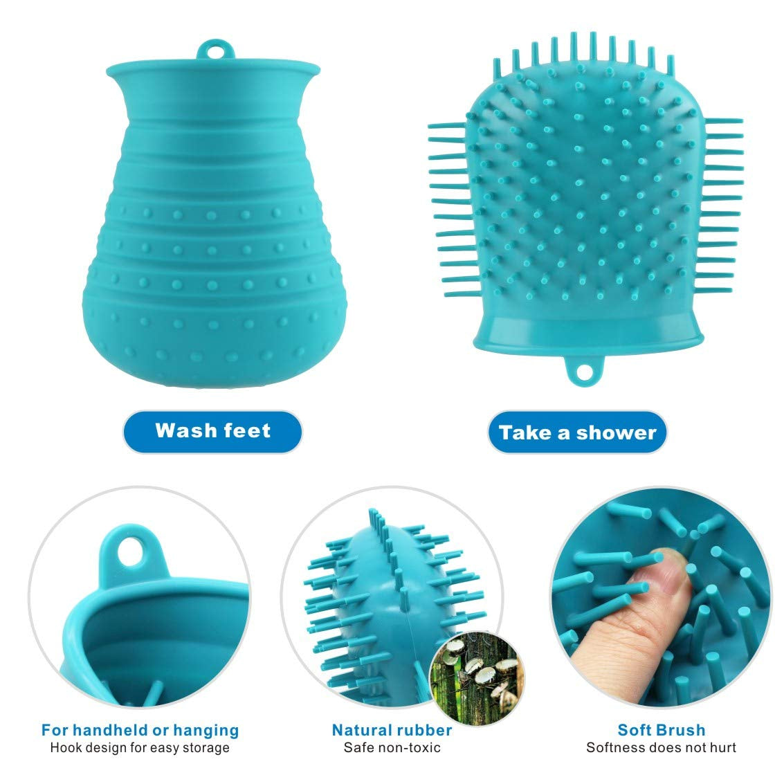 Dog Paw Cleaner Cup with Towel Pet Foot Washer Protable Dog Cleaning Brush for Puppy Cats Massage Grooming Dirty Claws(Blue)