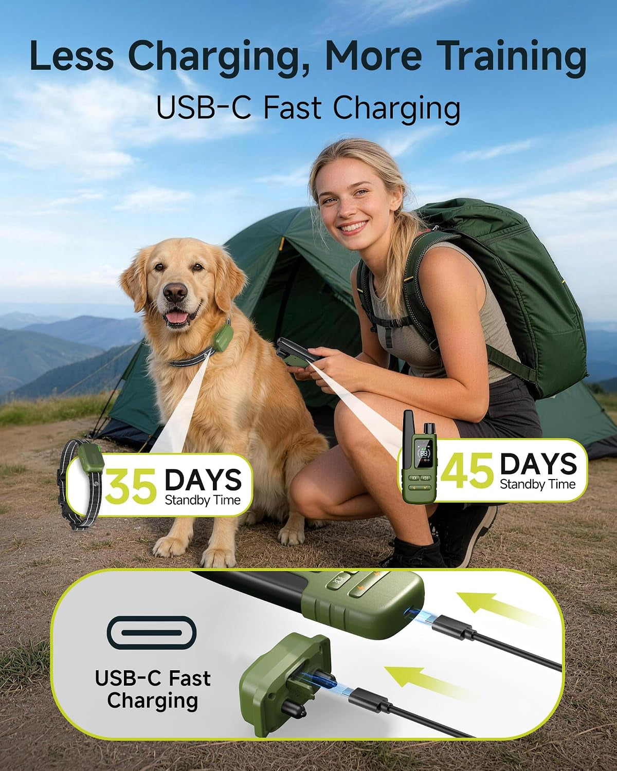 Dog Shock Collar - 4500FT Dog Training Collar with Remote for Dogs 10-120Lb