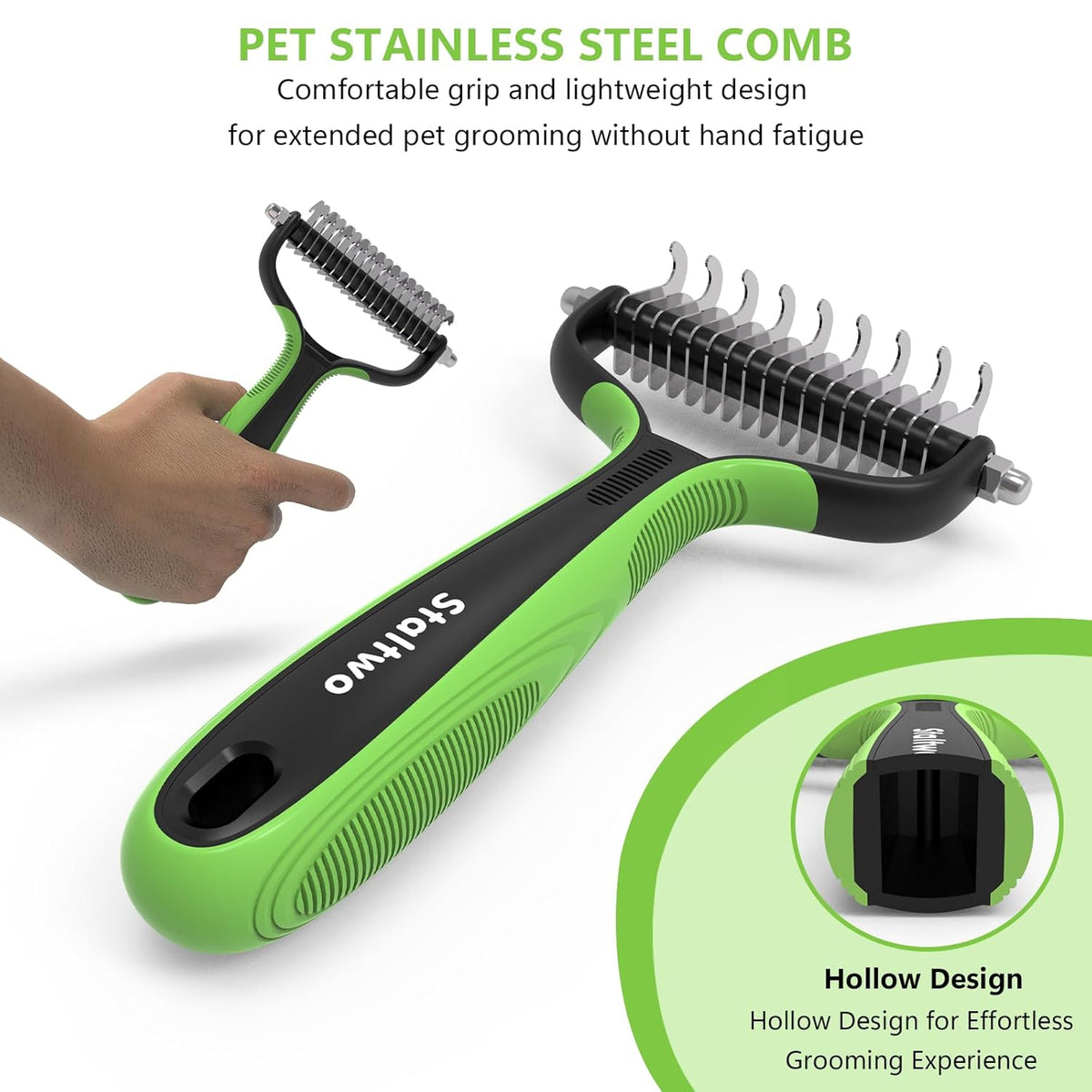 Deshedding Dog Brush, Deshedding Undercoat Rake for Dog&Cat