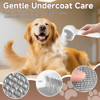 Pet Steam Brush for Dog, Cat Brushes for Indoor Cats - 1 Waterless Shampoo